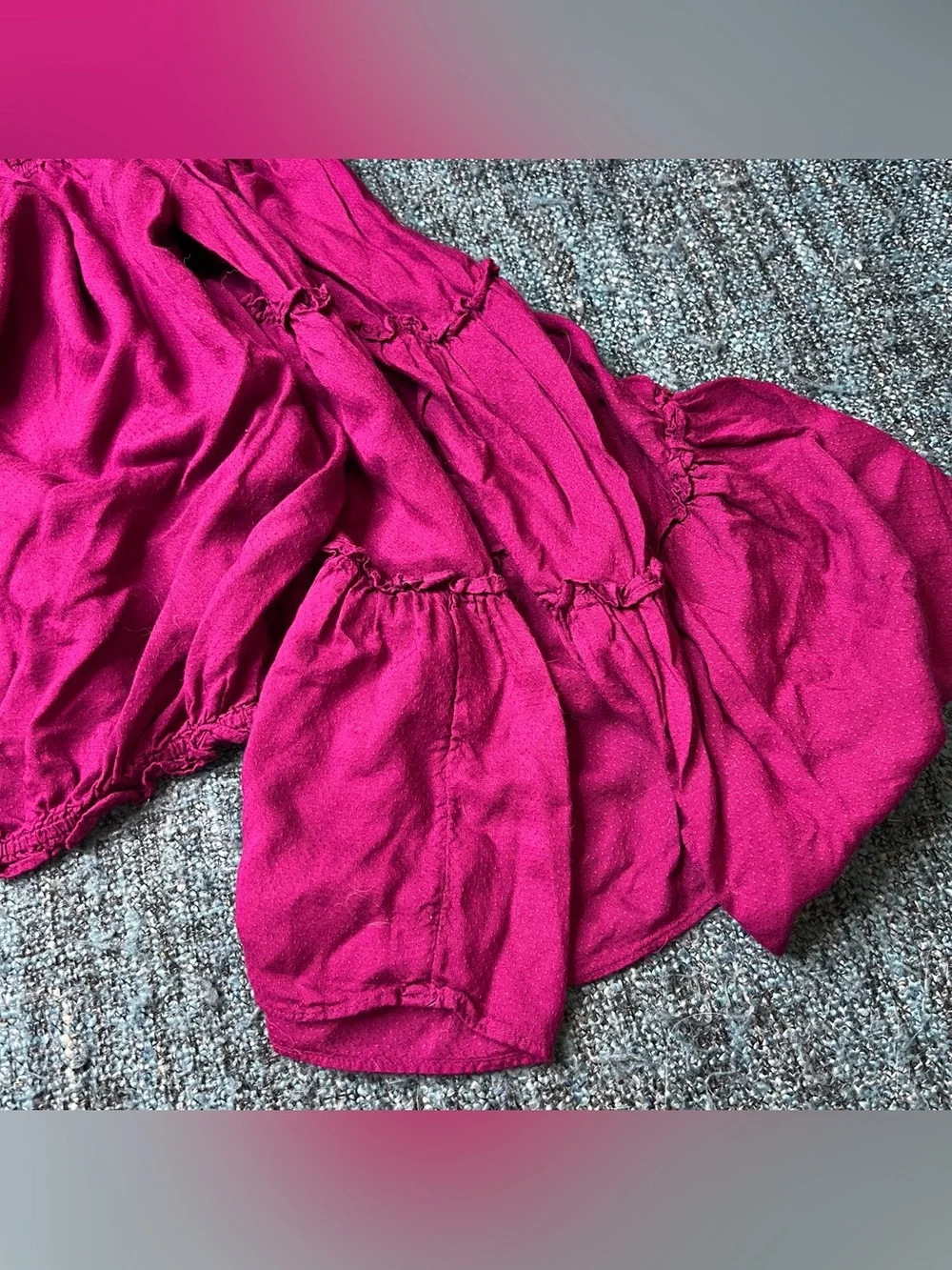 Free People Free Spirit Off The Shoulder Bell Sleeve Blouse Fuchsia Women's XS
